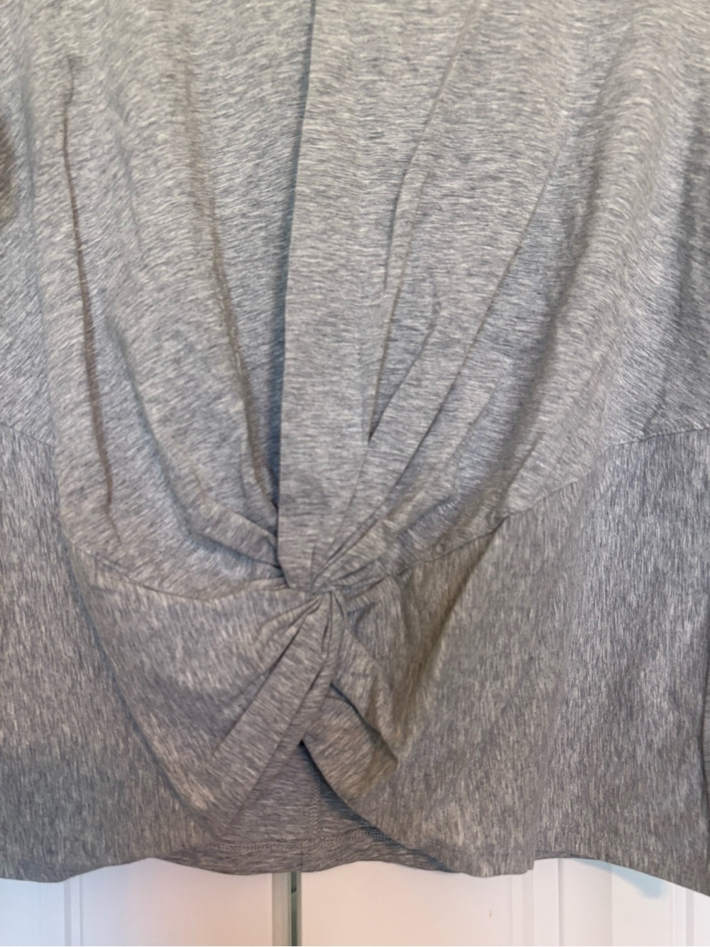 Women's Grey Twist-Front Short Sleeve Top - Picture 2 of 3